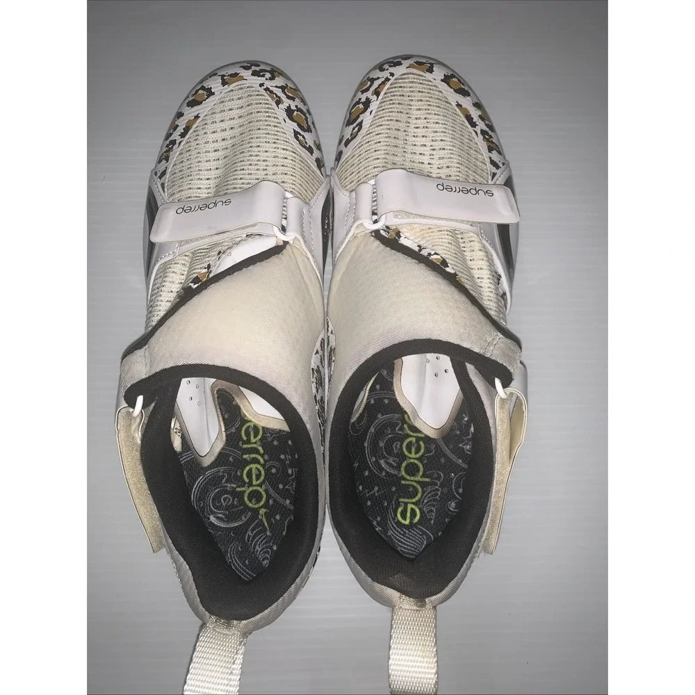 Nike Air SuperRep Cycle Shoes Women 9 White Leopard Print Neon Yellow CJ0775-177